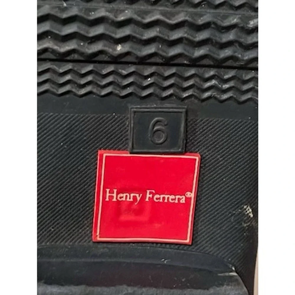Henry Ferrera Women's navy Dog Print‎ Knee High Rain Boots Size 6 muck preppy